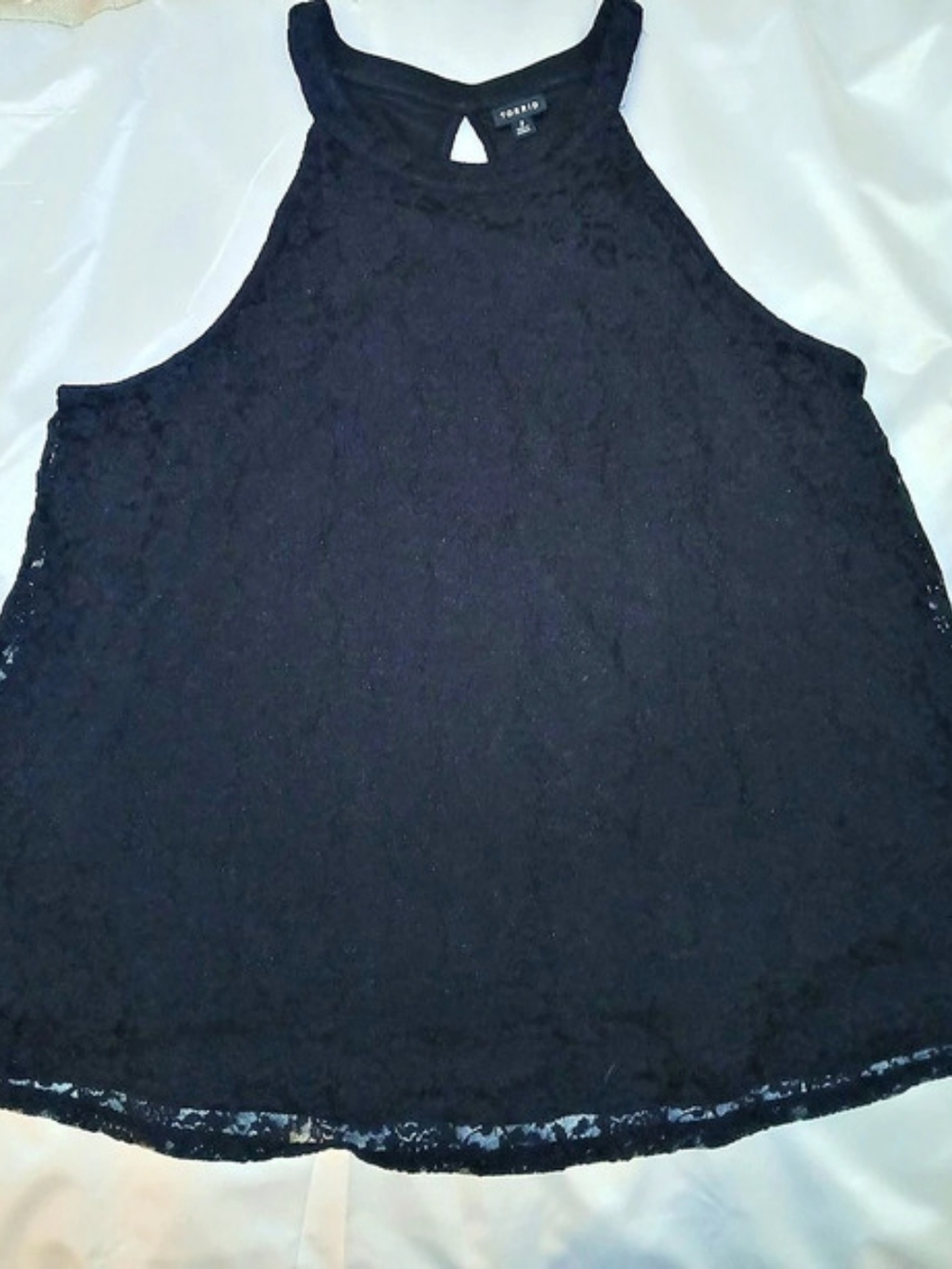 TORRID Stretch Lace High Neck Tank Black Size 3 NWOT